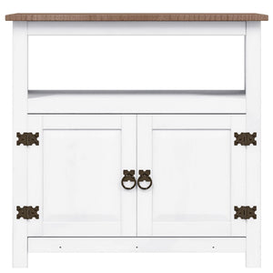 TV-Schrank Mexiko-Stil Kiefernholz Weiß 80x43x78 cm