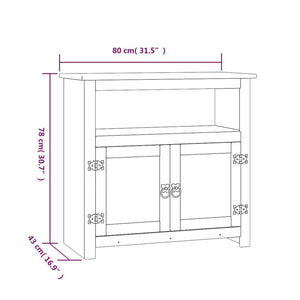 TV-Schrank Mexiko-Stil Kiefernholz Weiß 80x43x78 cm