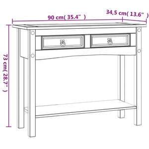 Konsolentisch Mexiko-Stil Kiefernholz Weiß 90x34,5x73 cm