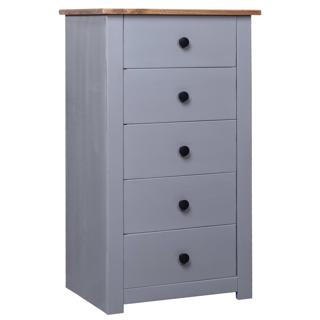 vidaXL Buffet Gris 46x40x89 cm Bois de pin Panama