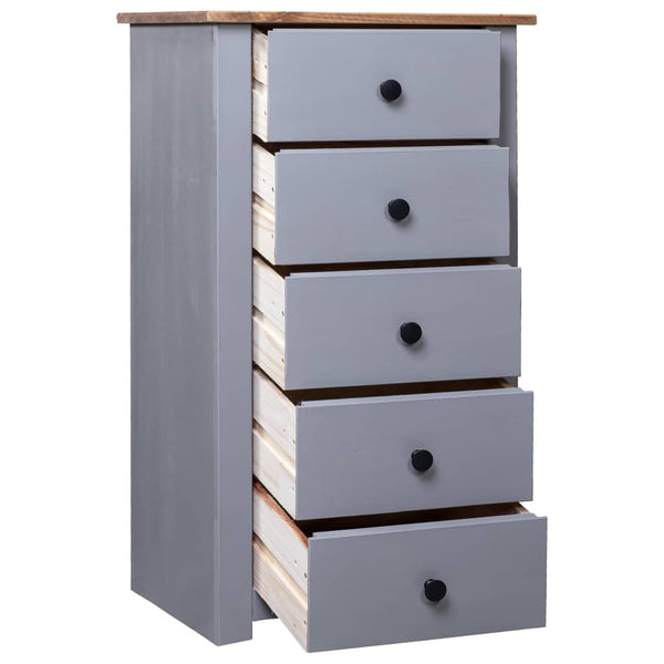 vidaXL Buffet Gris 46x40x89 cm Bois de pin Panama
