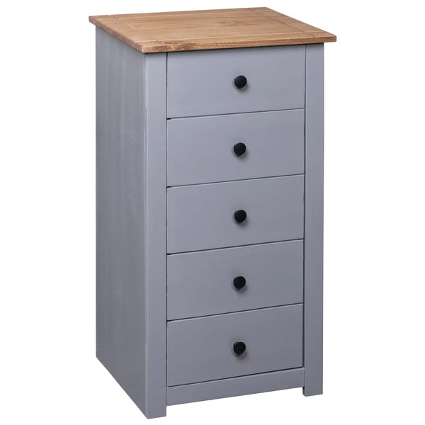 vidaXL Buffet Gris 46x40x89 cm Bois de pin Panama