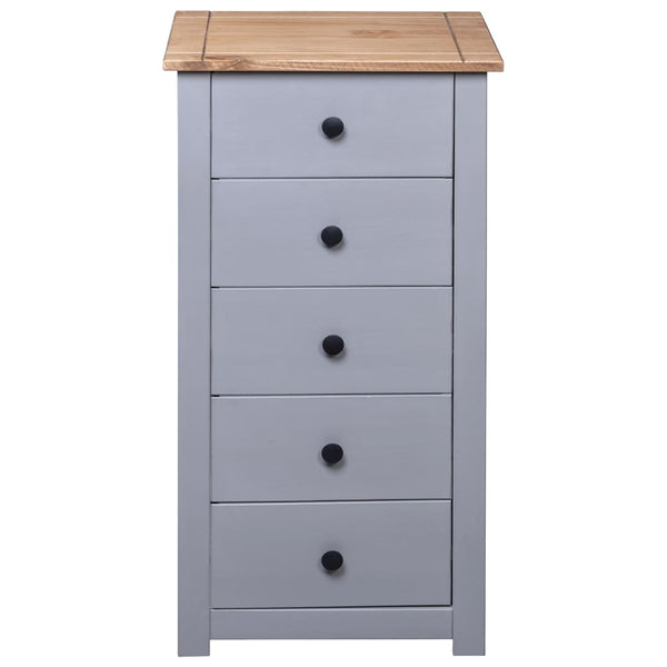vidaXL Buffet Gris 46x40x89 cm Bois de pin Panama