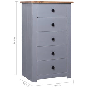 Sideboard Grau 46x40x89 cm Kiefernholz Panama