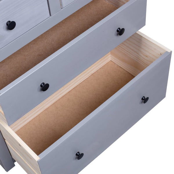 vidaXL Buffet gris 80x40x83 cm Bois de pin Panama