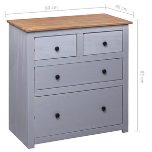 vidaXL Buffet gris 80x40x83 cm Bois de pin Panama