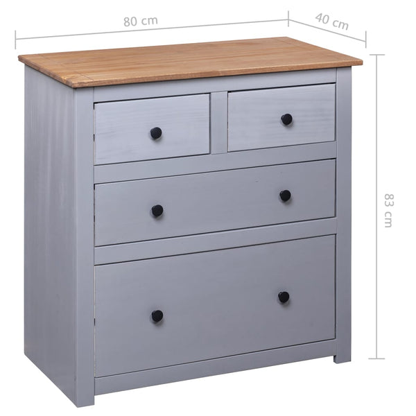 vidaXL Buffet gris 80x40x83 cm Bois de pin Panama