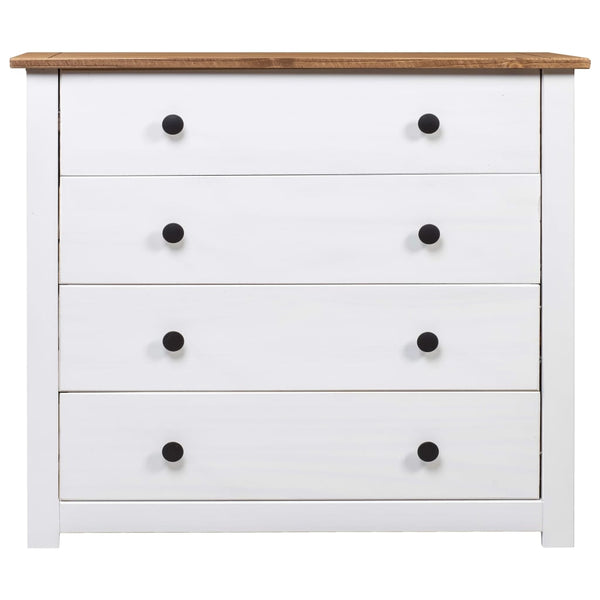 Beistellschrank Weiß 80×40×73 cm Panama-Kiefer