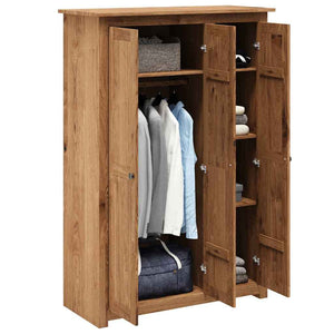 Kleiderschrank 3-Türig 118×50×171,5 cm Kiefer Panama Serie
