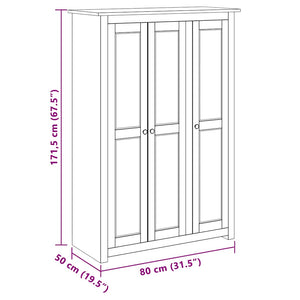 vidaXL Armoire à 3 portes 118 × 50 × 171,5 cm Pin Série Panama