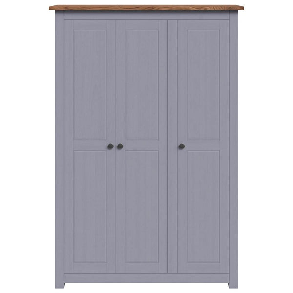Kleiderschrank 3-Türig Grau 118×50×171,5 cm Kiefer Panama Serie