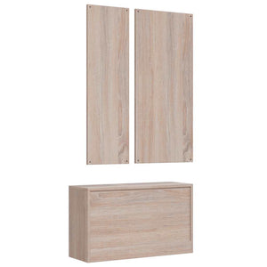 Kleiderschrank 3-Türig Grau 118×50×171,5 cm Kiefer Panama Serie