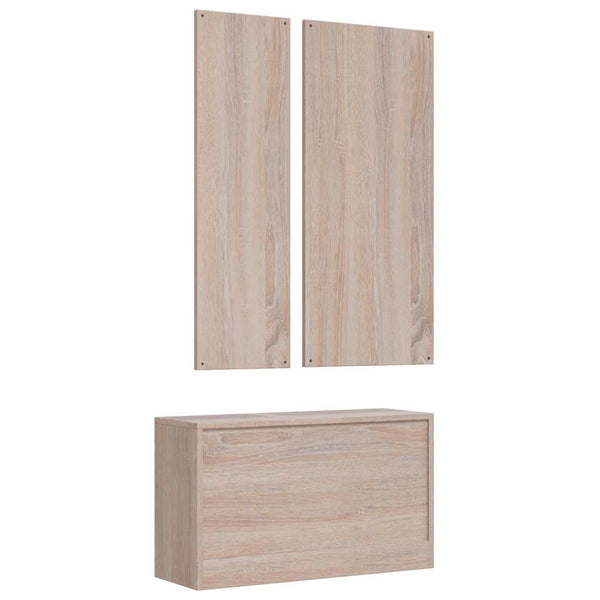 Kleiderschrank 3-Türig Grau 118×50×171,5 cm Kiefer Panama Serie