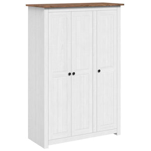 Kleiderschrank 3-Türig Weiß 118×50×171,5 cm Kiefer Panama Serie