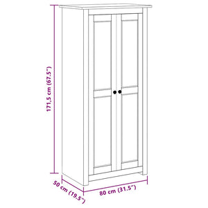 Kleiderschrank Grau 80x50x171,5 cm Kiefernholz Panama