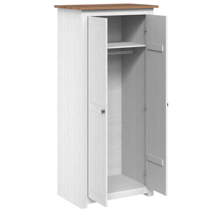 Kleiderschrank Weiß 80×50×171,5 cm Kiefer Massiv Panama Serie