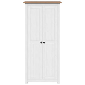Kleiderschrank Weiß 80×50×171,5 cm Kiefer Massiv Panama Serie