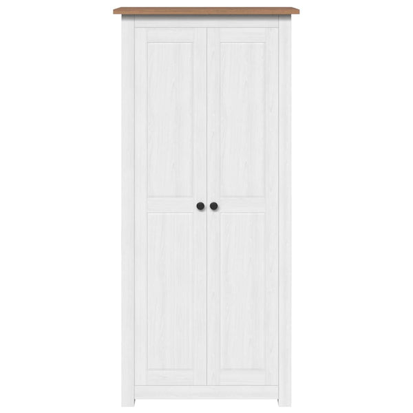 Kleiderschrank Weiß 80×50×171,5 cm Kiefer Massiv Panama Serie