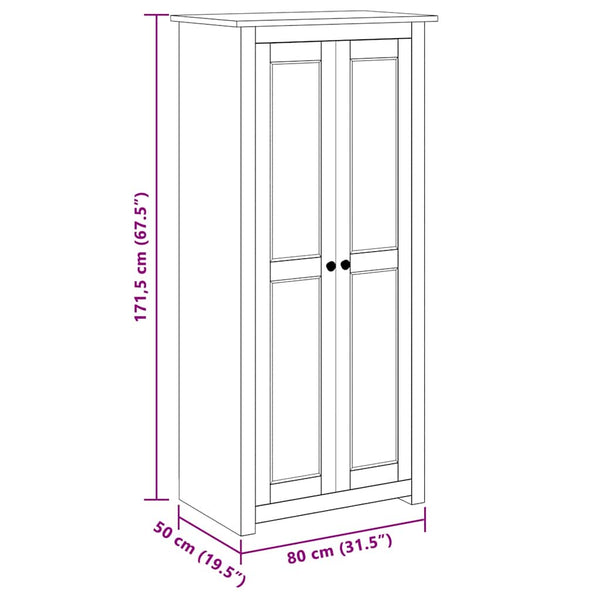 Kleiderschrank Weiß 80×50×171,5 cm Kiefer Massiv Panama Serie