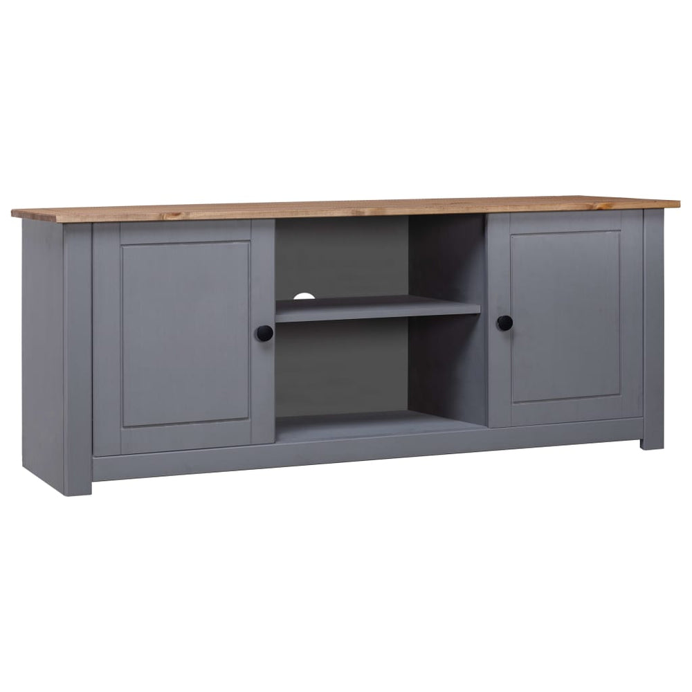 vidaXL Meuble TV gris 120x40x50 cm en bois massif pin Panama