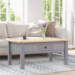 Couchtisch Grau 100x60x43,5 cm Massivholz Panama-Kiefer