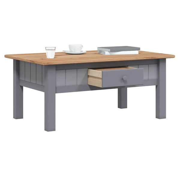 Couchtisch Grau 100x60x43,5 cm Massivholz Panama-Kiefer