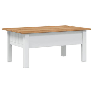 vidaXL Table basse blanche 100x60x43,5 cm en pin Panama massif