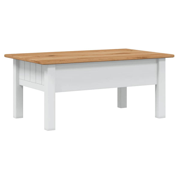 vidaXL Table basse blanche 100x60x43,5 cm en pin Panama massif