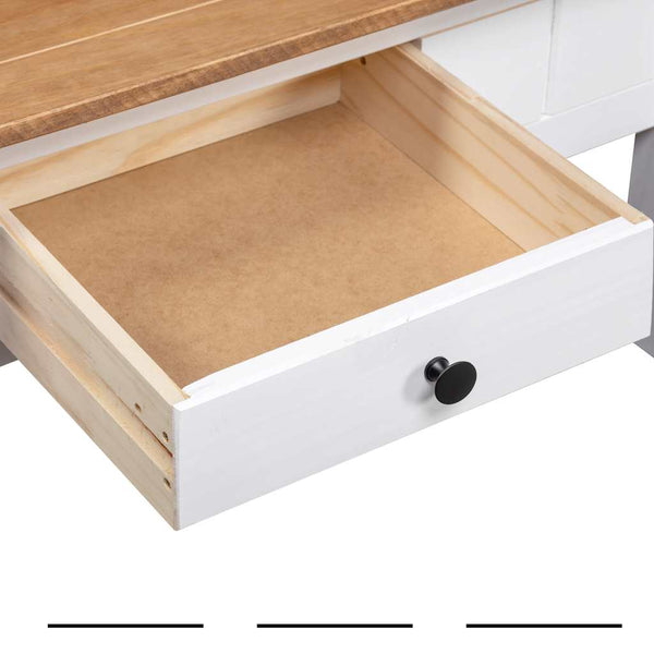vidaXL Table basse blanche 100x60x43,5 cm en pin Panama massif