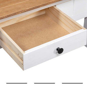 Couchtisch Weiß 100x60x43,5 cm Massivholz Panama-Kiefer