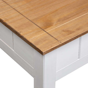 vidaXL Table basse blanche 100x60x43,5 cm en pin Panama massif