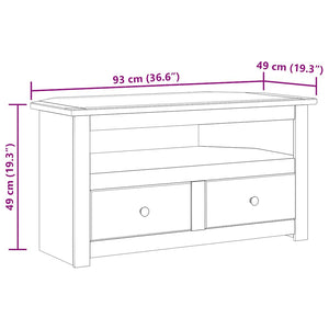 vidaXL Meuble TV d'angle 93 x 49 x 49 cm en pin massif Panama