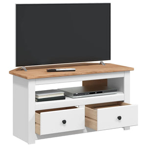 TV-Eckschrank Weiß 93 x 49 x 49 cm Massivholz Panama-Kiefer