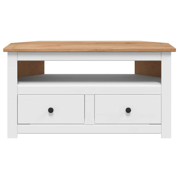 TV-Eckschrank Weiß 93 x 49 x 49 cm Massivholz Panama-Kiefer