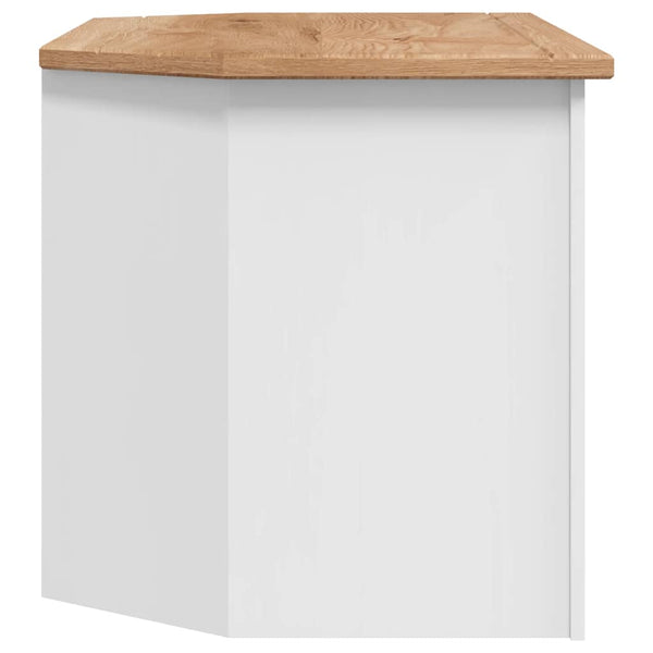 TV-Eckschrank Weiß 93 x 49 x 49 cm Massivholz Panama-Kiefer