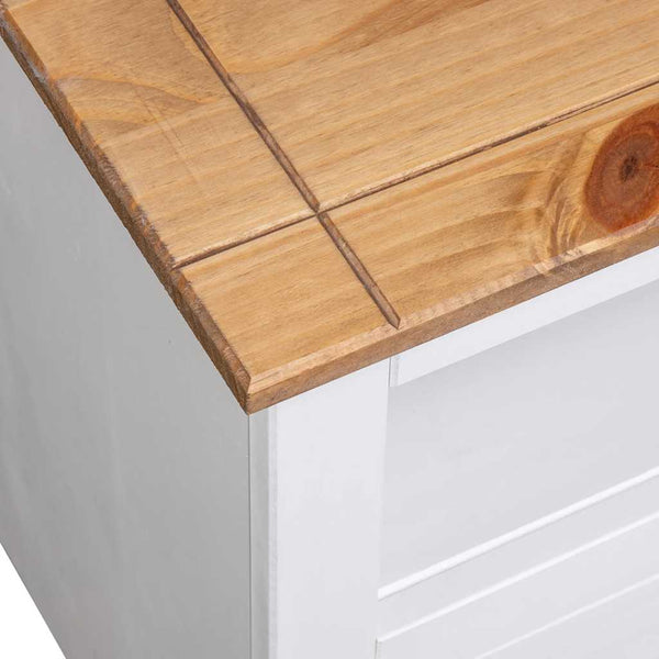 TV-Eckschrank Weiß 93 x 49 x 49 cm Massivholz Panama-Kiefer