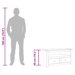 vidaXL Corner TV Cabinet White 93 x 49 x 49 cm Solid Panama Pine