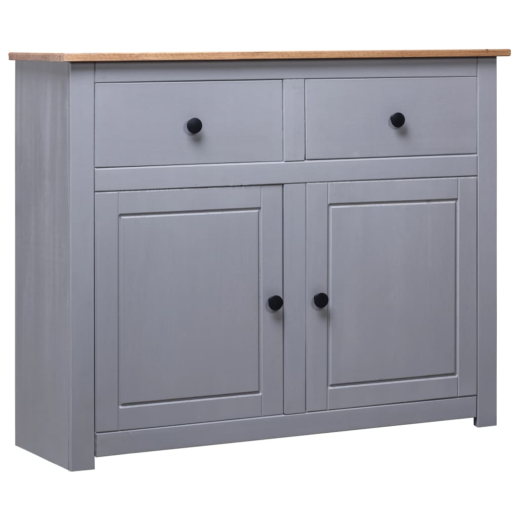 vidaXL Buffet Gris 93x40x80 cm Bois de pin Panama