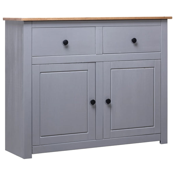 vidaXL Buffet Gris 93x40x80 cm Bois de pin Panama