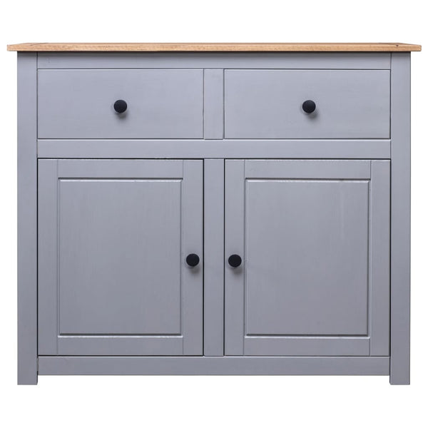 vidaXL Buffet Gris 93x40x80 cm Bois de pin Panama