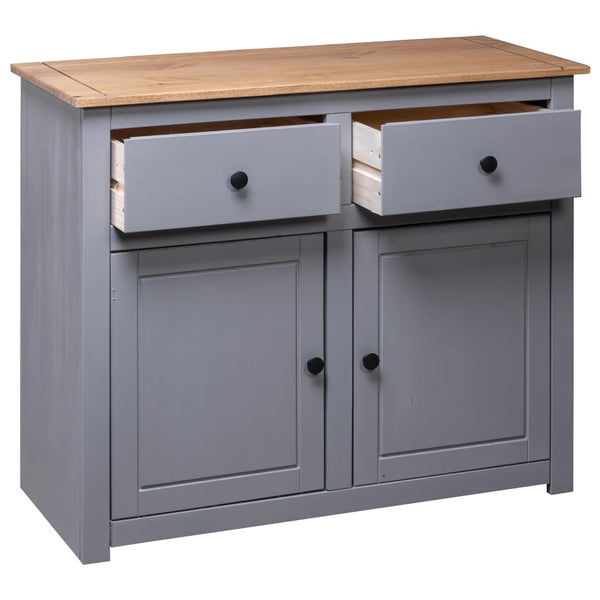 vidaXL Buffet Gris 93x40x80 cm Bois de pin Panama