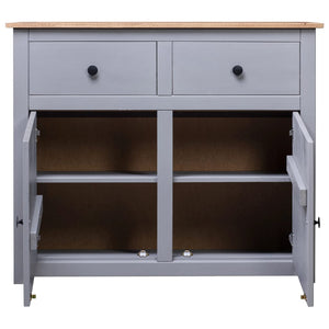 vidaXL Buffet Gris 93x40x80 cm Bois de pin Panama