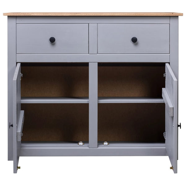 vidaXL Buffet Gris 93x40x80 cm Bois de pin Panama