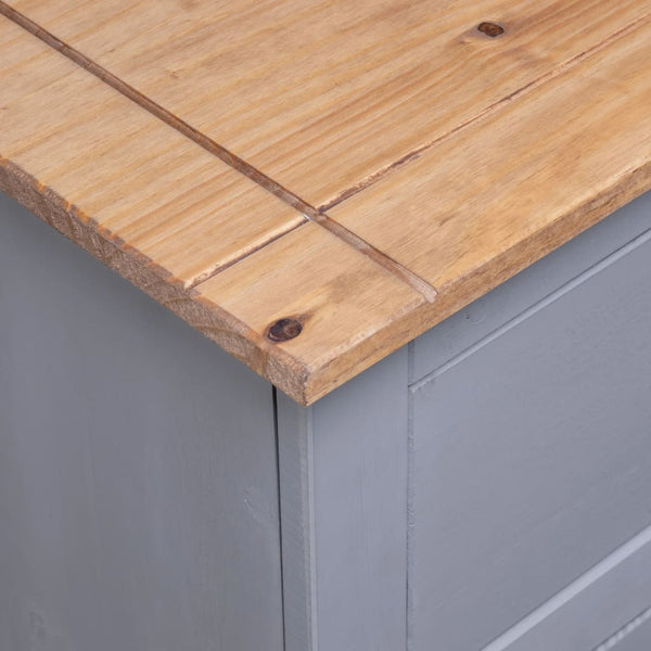 vidaXL Buffet Gris 93x40x80 cm Bois de pin Panama
