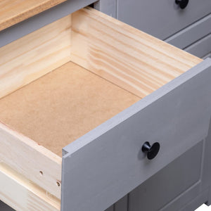 vidaXL Buffet Gris 93x40x80 cm Bois de pin Panama