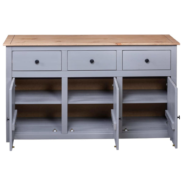 Sideboard Grau 135x40x80 cm Kiefernholz Panama