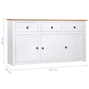 Sideboard Weiß 135x40x80 cm Kiefernholz Panama