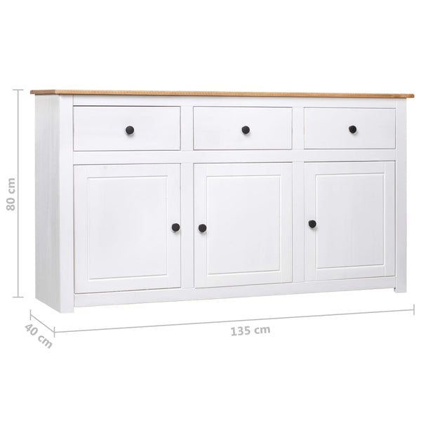 Sideboard Weiß 135x40x80 cm Kiefernholz Panama