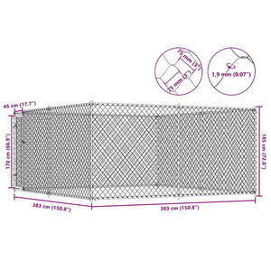 Outdoor-Hundezwinger 383x383x185 cm