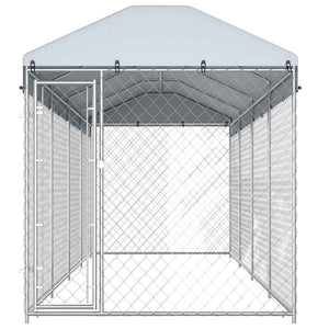 Outdoor-Hundezwinger mit Überdachung 760x190x225 cm